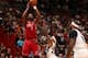 MIAMI, FL - DECEMBER 20: Chris Bosh #1 of the Miami Heat shoots against the Sacramento Kings on December 20, 2013 at American Airlines Arena in Miami, Florida. NOTE TO USER: User expressly acknowledges and agrees that, by downloading and/or using this pho