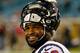JACKSONVILLE, FL - DECEMBER 05: Dennis Johnson #28 of the Houston Texans smiles before the game against the Jacksonville Jaguars at EverBank Field on December 5, 2013 in Jacksonville, Florida. (Photo by Sam Greenwood/Getty Images)