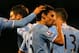 LONDON, ENGLAND - DECEMBER 21: Jesus Navas of Manchester City celebrates scoring their third goal during the Barclays Premier League match between Fulham and Manchester City at Craven Cottage on December 21, 2013 in London, England. (Photo by Clive Rose