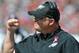 TAMPA, FL - OCTOBER 13: Coach Chip Kelly of the Philadelphia Eagles cheers after a touchdown against the Tampa Bay Buccaneers October 13, 2013 at Raymond James Stadium in Tampa, Florida. (Photo by Al Messerschmidt/Getty Images)