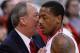 COLUMBUS, OH - NOVEMBER 25: Head Coach Thad Matta of the Ohio State Buckeyes gives instructions to Lenzelle Smith, Jr. #32 of the Ohio State Buckeyes in the first half against the Wyoming Cowboys on November 25, 2013 at Value City Arena in Columbus, Ohio