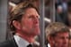 DETROIT, MI - OCTOBER 21: Head coach Mike Babcock of the Detroit Red Wings watches the action from the bench against the San Jose Sharks during an NHL game at Joe Louis Arena on October 21, 2013 in Detroit, Michigan. San Jose Sharks win in a shoot-out 1-0