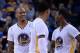 December 21, 2013; Oakland, CA, USA; Golden State Warriors power forward Marreese Speights (5) reacts after being called with a flagrant foul 2 on a foul on Los Angeles Lakers small forward Nick Young (0, not pictured) during the fourth quarter at Oracle