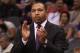 PHOENIX, AZ - DECEMBER 15: Head coach Mark Jackson of the Golden State Warriors reacts during the NBA game against the Phoenix Suns at US Airways Center on December 15, 2013 in Phoenix, Arizona. NOTE TO USER: User expressly acknowledges and agrees that,
