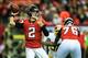 Dec 15, 2013; Atlanta, GA, USA; Atlanta Falcons quarterback Matt Ryan (2) throws a pass in the first half against the Washington Redskins at the Georgia Dome. Mandatory Credit: Daniel Shirey-USA TODAY Sports