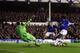 LIVERPOOL, ENGLAND - NOVEMBER 30: Romelu Lukaku of Everton scores his goal during the Barclays Premier League match between Everton and Stoke City at Goodison Park on November 30, 2013 in Liverpool, England. (Photo by Jan Kruger/Getty Images)