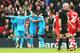 SOUTHAMPTON, ENGLAND - DECEMBER 22: Emanuel Adebayor #10 (C) of Spurs celebrates with teammates after scoring a goal to level the scores at 1-1 during the Barclays Premier League match between Southampton and Tottenham Hotspur at St Mary's Stadium on De