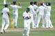 JOHANNESBURG, SOUTH AFRICA - DECEMBER 19: JP Duminy of South Africa dismissed for 2 runs during day 2 of the 1st Test match between South Africa and India at Bidvest Wanderers Stadium on December 19, 2013 in Johannesburg, South Africa. (Photo by Duif du T