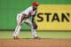 MIAMI, FL - SEPTEMBER 24: Shortstop Jimmy Rollins #11 of the Philadelphia Phillies plays against the Miami Marlins at Marlins Park on September 24, 2013 in Miami, Florida. The Phillies defeated the Marlins 2-1 to give Miami 100 losses for the season. (Pho