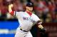 ST LOUIS, MO - OCTOBER 26: Jake Peavy #44 of the Boston Red Sox pitches against the St. Louis Cardinals during Game Three of the 2013 World Series at Busch Stadium on October 26, 2013 in St Louis, Missouri. (Photo by Jamie Squire/Getty Images)