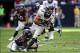 Dec 22, 2013; Houston, TX, USA; Denver Broncos wide receiver Eric Decker (87) makes a reception during the fourth quarter as Houston Texans cornerback Brice McCain (21) attempts to make a tackle at Reliant Stadium. The Broncos defeated the Texans 37-13. M