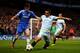 LONDON, ENGLAND - DECEMBER 11: Danijel Georgijevski of Steaua is tackled by Oscar of Chelsea during the UEFA Champions League Group E match between Chelsea and FC Steaua Bucuresti at Stamford Bridge on December 11, 2013 in London, England. (Photo by Pau