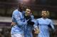 WEST BROMWICH, ENGLAND - DECEMBER 04: Yaya Toure (L) of Manchester City celebrates with team mate James Milner after scoring his second goal during the Premier League match between West Bromwich Albion and Manchester City at The Hawthorns on December 4,