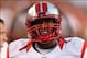 Sep 22, 2012; Fayetteville, AR, USA; Rutgers Scarlet Knights defensive lineman Darius Hamilton (91) reacts after a play against the Arkansas Razorbacks at Donald W. Reynolds Razorback Stadium. Rutgers defeated Arkansas 35-26. Mandatory Credit: Nelson Chen