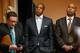 SEATTLE, WA - DECEMBER 12: Jay Z (C), agent for Robinson Cano of the Seattle Mariners, looks on during a press conference introducing Cano to the media at Safeco Field on December 12, 2013 in Seattle, Washington. (Photo by Otto Greule Jr/Getty Images)