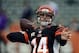 Dec 22, 2013; Cincinnati, OH, USA; Cincinnati Bengals quarterback Andy Dalton (14) throws a ball before the game agains the Minnesota Vikings at Paul Brown Stadium. Mandatory Credit: Marc Lebryk-USA TODAY Sports