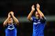 LONDON, ENGLAND - DECEMBER 23: Frank Lampard and John Terry of Chelsea applaud the fans at the final whistle during the Barclays Premier League match between Arsenal and Chelsea at Emirates Stadium on December 23, 2013 in London, England. (Photo by Shau