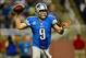 Dec 22, 2013; Detroit, MI, USA; Detroit Lions quarterback Matthew Stafford (9) looks to pass during the overtime quarter against the New York Giants at Ford Field. Mandatory Credit: Andrew Weber-USA TODAY Sports