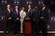 McCarron, third from the right, at the 2013 Heisman Trophy press conference.