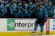 SAN JOSE, CA - DECEMBER 21: Joe Thornton #19 of the San Jose Sharks is congratulated by teammages after he scored the winning goal in an overtime shoot-out against the Dallas Stars at SAP Center on December 21, 2013 in San Jose, California. The Sharks wo