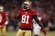 SAN FRANCISCO, CA - DECEMBER 23: Wide receiver Anquan Boldin #81 of the San Francisco 49ers celebrates against the Atlanta Falcons during a game at Candlestick Park on December 23, 2013 in San Francisco, California. (Photo by Stephen Dunn/Getty Images)