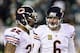 Dec 22, 2013; Philadelphia, PA, USA; Chicago Bears quarterback Jay Cutler (6) talks with running back Matt Forte (22) during the second quarter against the Philadelphia Eagles at Lincoln Financial Field. Mandatory Credit: Howard Smith-USA TODAY Sports