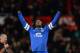 MANCHESTER, ENGLAND - DECEMBER 04: Romelu Lukaku of Everton celebrates at the end of the Barclays Premier League match between Manchester United and Everton at Old Trafford on December 4, 2013 in Manchester, England. (Photo by Michael Regan/Getty Images