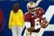 Dec 7, 2013; Charlotte, NC, USA; Florida State Seminoles quarterback Jameis Winston (5) runs the ball during the third quarter against the Duke Blue Devils at Bank of America Stadium. FSU defeated Duke 45-7. Mandatory Credit: Jeremy Brevard-USA TODAY Spor