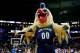 Nov 8, 2013; New Orleans, LA, USA; New Orleans Pelicans mascot Pierre the Pelican during the second half of a game against the Los Angeles Lakers at New Orleans Arena. The Pelicans defeated the Lakers 96-85. Mandatory Credit: Derick E. Hingle-USA TODAY S