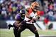 Nov 10, 2013; Baltimore, MD, USA; Cincinnati Bengals running back Giovani Bernard (25) gets tackled by Baltimore Ravens safety James Ihedigbo (32) at M&T Bank Stadium. Mandatory Credit: Evan Habeeb-USA TODAY Sports