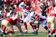 Oct 13, 2013; San Francisco, CA, USA; Arizona Cardinals quarterback Carson Palmer (3) at the line during the first quarter in a game against the Arizona Cardinals at Candlestick Park. Mandatory Credit: Bob Stanton-USA TODAY Sports
