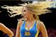LAS VEGAS, NV - NOVEMBER 29: UCLA Bruins dance team member MaCall Manor performs during the team's game against the Northwestern Wildcats during the Continental Tire Las Vegas Invitational at the Orleans Arena on November 29, 2013 in Las Vegas, Nevada. U