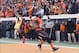 Dec 7, 2013; Stillwater, OK, USA; Oklahoma State Cowboys running back Desmond Roland (26) runs in for the touchdown during the third quarter against the Oklahoma Sooners Boone Pickens Stadium. Mandatory Credit: Richard Rowe-USA TODAY Sports