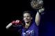 March 3, 2012; Columbus, OH, USA; Miesha Tate carries out her championship belt before her match against Ronda Rousey during the Strikeforce Grand Prix final at Nationwide Arena. Mandatory Credit: Greg Bartram-USA TODAY Sports