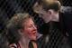April 13, 2013; Las Vegas, NV, USA; Miesha Tate reacts to defeat by Cat Zingano during the TUF 17 Finale at the Mandalay Bay Events Center. Mandatory Credit: Gary A. Vasquez-USA TODAY Sports