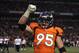 DENVER, CO - JANUARY 12: Derek Wolfe #95 of the Denver Broncos reacts against the Baltimore Ravens during the AFC Divisional Playoff Game at Sports Authority Field at Mile High on January 12, 2013 in Denver, Colorado. (Photo by Dustin Bradford/Getty Im