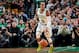 BOSTON, MA - JANUARY 24: Rajon Rondo #9 of the Boston Celtics brings the ball up court against the New York Knicks on January 24, 2013 at the TD Garden in Boston, Massachusetts. NOTE TO USER: User expressly acknowledges and agrees that, by downloading an