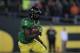 Nov 29, 2013; Eugene, OR, USA; Oregon Ducks running back De'Anthony Thomas (6) runs the ball against the Oregon State Beavers at Matthew Knight Arena. Mandatory Credit: Scott Olmos-USA TODAY Sports