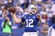 INDIANAPOLIS, IN - DECEMBER 15: Andrew Luck #12 of the Indianapolis Colts throws a pass during the NFL game against the Houston Texans at Lucas Oil Stadium on December 15, 2013 in Indianapolis, Indiana. (Photo by Andy Lyons/Getty Images)