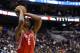 Nov 13, 2013; Philadelphia, PA, USA; Houston Rockets forward Terrence Jones (6) shoots a jump shot during the fourth quarter against the Philadelphia 76ers at Wells Fargo Center. The Sixers defeated the Rockets 123-117. Mandatory Credit: Howard Smith-USA