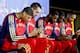 METAIRIE, LA - NOVEMBER 15: Tyreke Evans #1, Jrue Holiday #11, Ryan Anderson #33 and Anthony Davis #23 of the New Orleans Pelicans attends an All-Star lineup to unveil the official NBA All-Star Ballot 2014 presented by Sprint on Friday, November 15 at th
