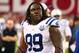 Nov 24, 2013; Phoenix, AZ, USA; Indianapolis Colts defensive tackle Ricky Jean Francois (99) against the Arizona Cardinals at University of Phoenix Stadium. The Cardinals defeated the Colts 40-11. Mandatory Credit: Mark J. Rebilas-USA TODAY Sports