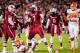 Nov 30, 2013; Columbia, SC, USA; South Carolina Gamecocks defensive end Jadeveon Clowney (7) celebrates a tackle for loss against the Clemson Tigers in the second quarter at Williams-Brice Stadium. Mandatory Credit: Jeff Blake-USA TODAY Sports