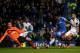 LONDON, ENGLAND - DECEMBER 26: Samuel Eto'o of Chelsea has a shot saved by Gerhard Tremmel of Swansea City during the Barclays Premier League match between Chelsea and Swansea City at Stamford Bridge on December 26, 2013 in London, England. (Photo by Cl