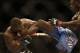 Aug 17, 2013; Boston, MA, USA; Uriah Hall (right) kicks John Howard (left) during a UFC middleweight match at the TD Garden. Howard won by a split-decision. Mandatory Credit: Winslow Townson-USA TODAY Sports