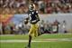 Jan 7, 2013; Miami, FL, USA; Notre Dame Fighting Irish quarterback Everett Golson (5) runs against the Alabama Crimson Tide during the second half of the 2013 BCS Championship game at Sun Life Stadium. Mandatory Credit: Steve Mitchell-USA TODAY Sports
