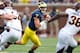 ANN ARBOR, MI - AUGUST 31: Shane Morris #7 of the Michigan Wolverines rolls out during a game with the Central Michigan Chippewas at Michigan Stadium on August 31, 2013 in Ann Arbor, Michigan. (Photo by Gregory Shamus/Getty Images)