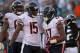JACKSONVILLE, FL - OCTOBER 07: Alshon Jeffery #17 of the Chicago Bears is congratulated by Brandon Marshall #15 after scoring a touchdown during a game against the Jacksonville Jaguars at EverBank Field on October 7, 2012 in Jacksonville, Florida. (Pho