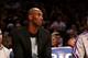 LOS ANGELES, CA - DECEMBER 25: Kobe Bryant #24 of the Los Angeles Lakers watches the game with the Miami Heat from the bench as he is out with a knee injury at Staples Center on December 25, 2013 in Los Angeles, California. The Heat won 101-95. NOTE TO U