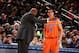 NEW YORK, NY - DECEMBER 8: Head Coach Mike Woodson of the New York Knicks talks with player Pablo Prigioni #9 of the New York Knicks during a game against the Boston Celtics at Madison Square Garden in New York City on December 8, 2013. NOTE TO USER: Use